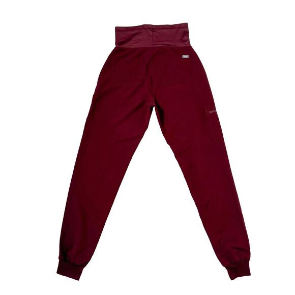 FIGS Maternity Jogger Scrubs Soft Stretch Pants Bottoms Burgundy XS - Picture 2 of 7